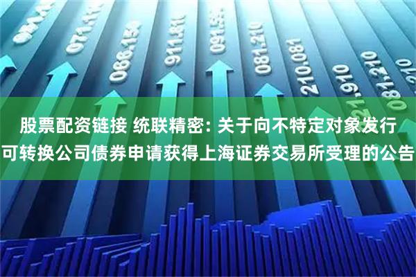 股票配资链接 统联精密: 关于向不特定对象发行可转换公司债券申请获得上海证券交易所受理的公告